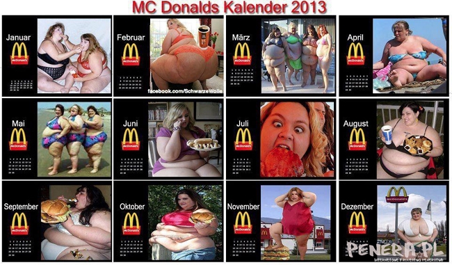 Kalendarz Mc Donalds na 2013 rok
