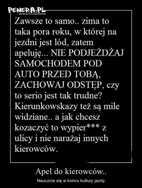 Apel do kierowców