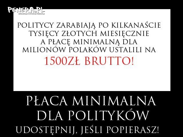 Płaca minimalna dla polityków