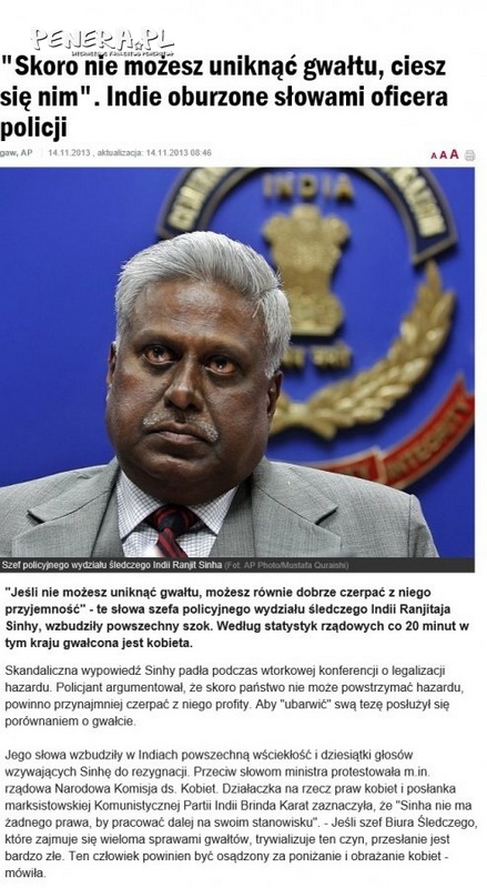 Szef indyjskiej policji radzi w sprawie gwałtu Szef indyjskiej policji radzi w sprawie gwałtu