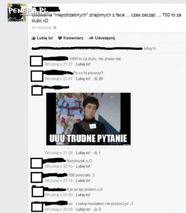 Pochwalić się ilością znajomych i ich usuwaniem Pochwalić się ilością znajomych i ich usuwaniem
