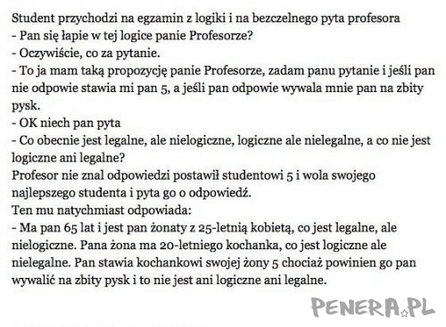 Kawał o egzaminie z logiki