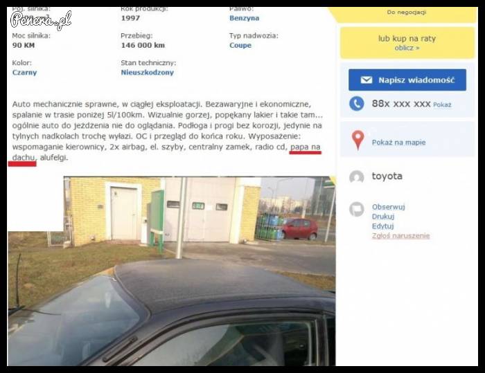 A czy Twoje auto ma pape na dachu?