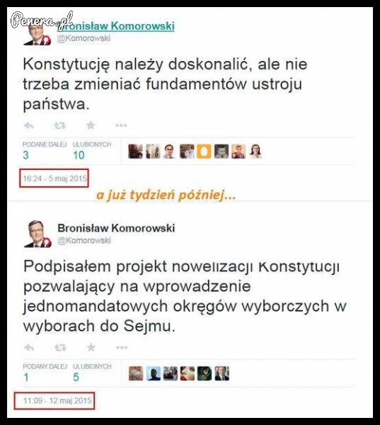 A tak Bronek zachowuje się jak chorągiewka