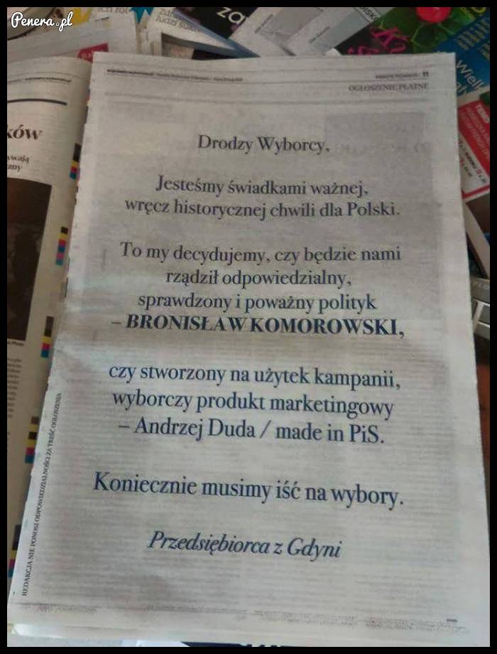 A tak Wyborcza popiera Komorowskiego