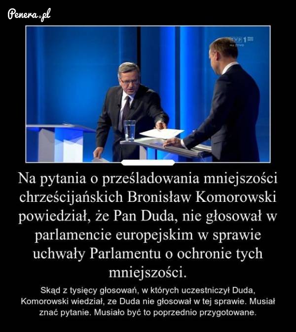 Czy Komorowski znał pytania przed debatą?