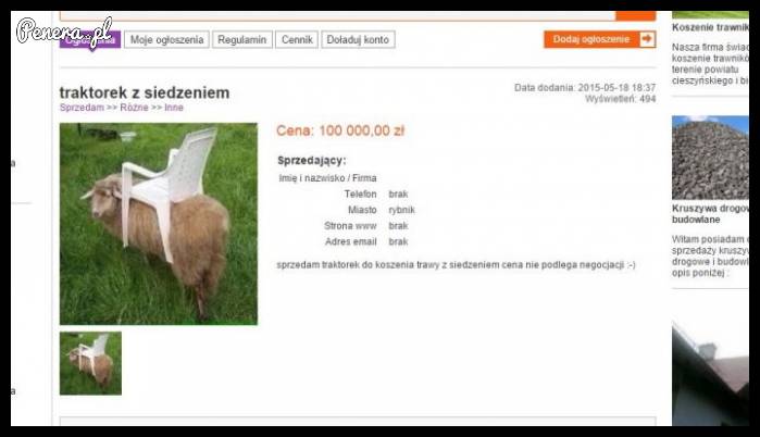 Do sprzedania traktor z siedzeniem