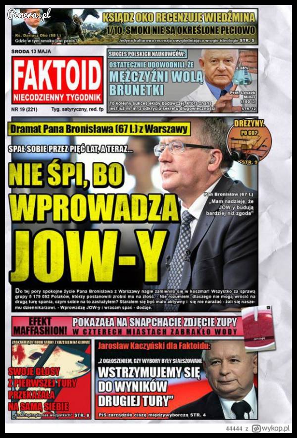 Nie śpi bo wprowadza JOW`y - Dramat Komorowskiego