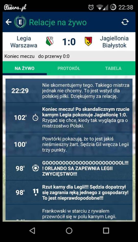 Relacja na żywo z meczy Legii