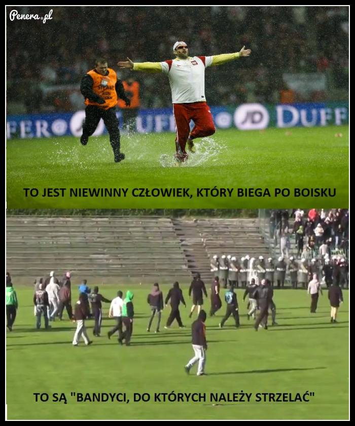 Różnica pomiędzy kibicem a kibolem wbiegającym na boisko