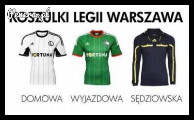 Trzy rodzaje koszulek Legii Warszawa