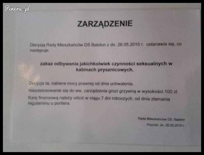 Zakaz bzykania w akademiku pod prysznicem