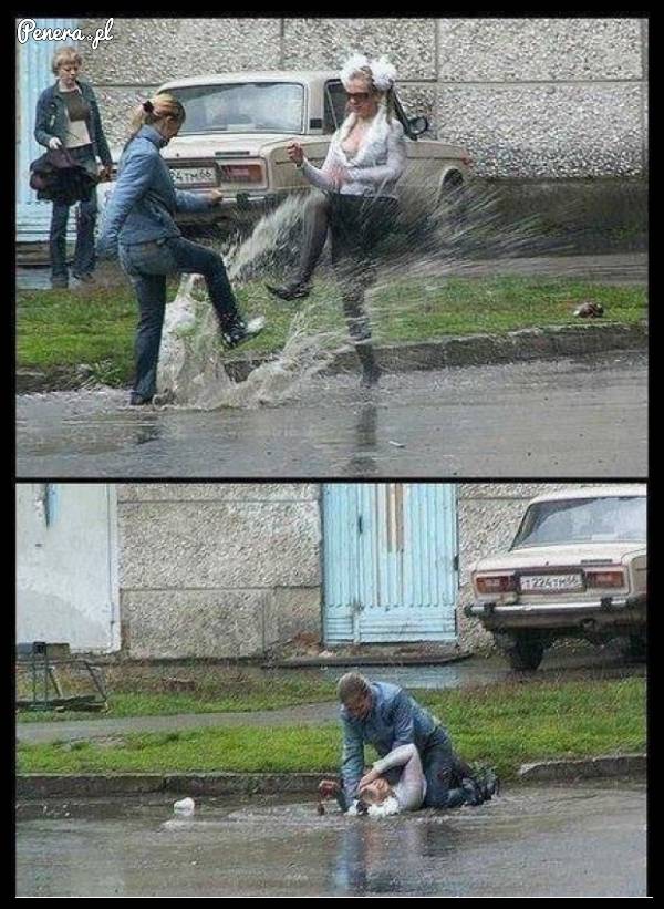 Tak się myje głowę na ulicy