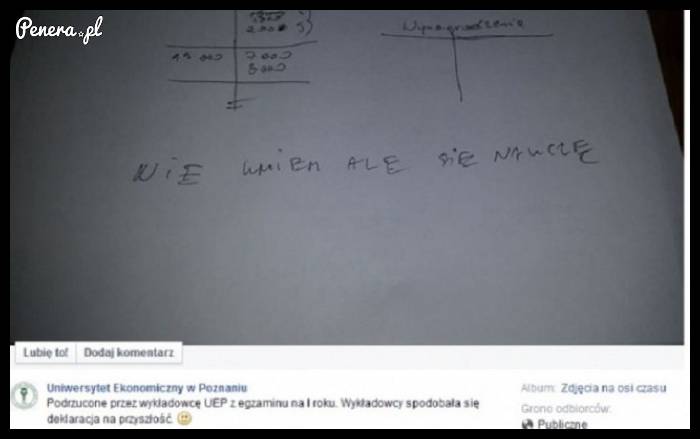 Wykładowca docenił deklarację szczerości