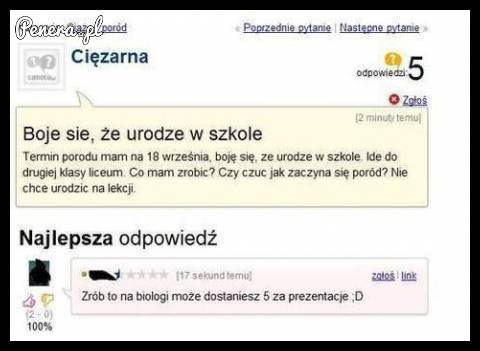 A co jeżeli urodzi w szkole?