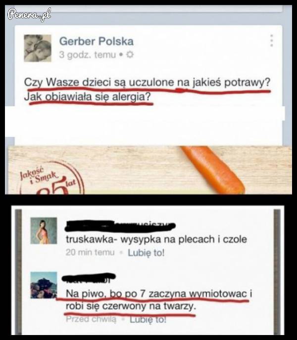 Gerber pyta o alergię :D