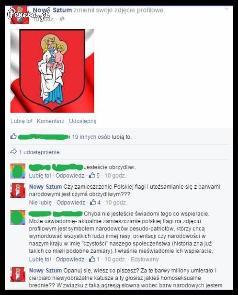 Idiotka zabrała głos w sprawie flagi...