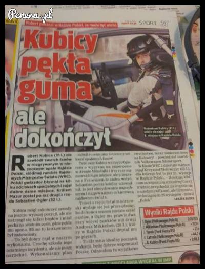 Kubicy pękła guma