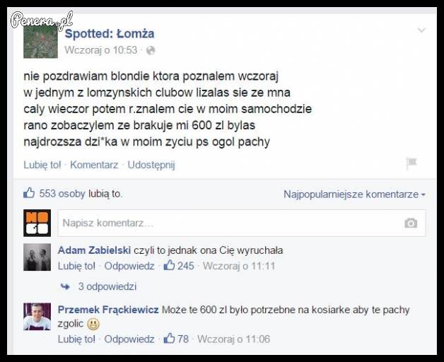 No i kto tu kogo wy**chał