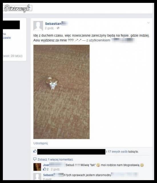 Oświadczyny na fejsie