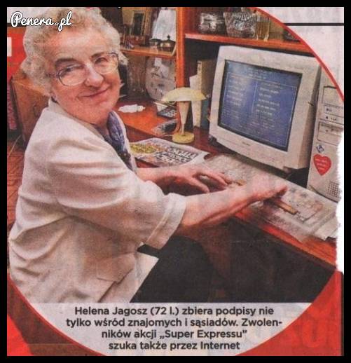 Pani Helena zbiera podpisy w BIOSie :D