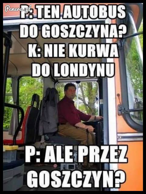 Przepraszam, a ten autobus to do Goszczyna? :D