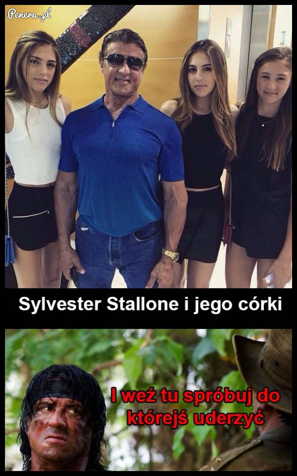 Sylwester Stallone i jego córki Sylwester Stallone i jego córki