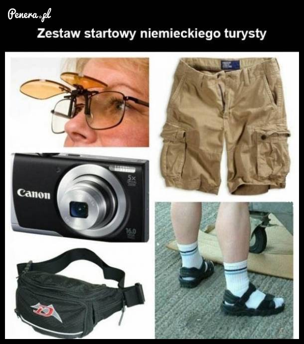 Zestaw startowy niemieckiego turysty