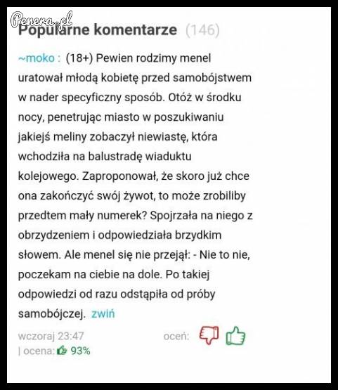 Jak to menel uratował przed samobójstwem