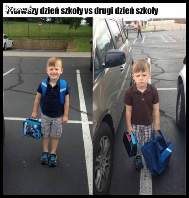 Pierwszy vs drugi dzień szkoły