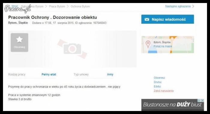 Rewelacyjna oferta pracy dla dozorcy niewolnika