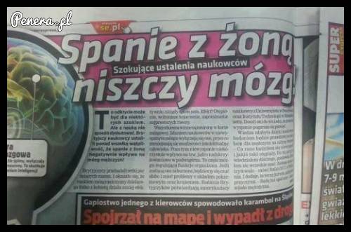 Spanie z żoną niszczy mózg