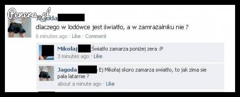 Dlaczego w lodówce jest światło a w zamrażalniku nie?