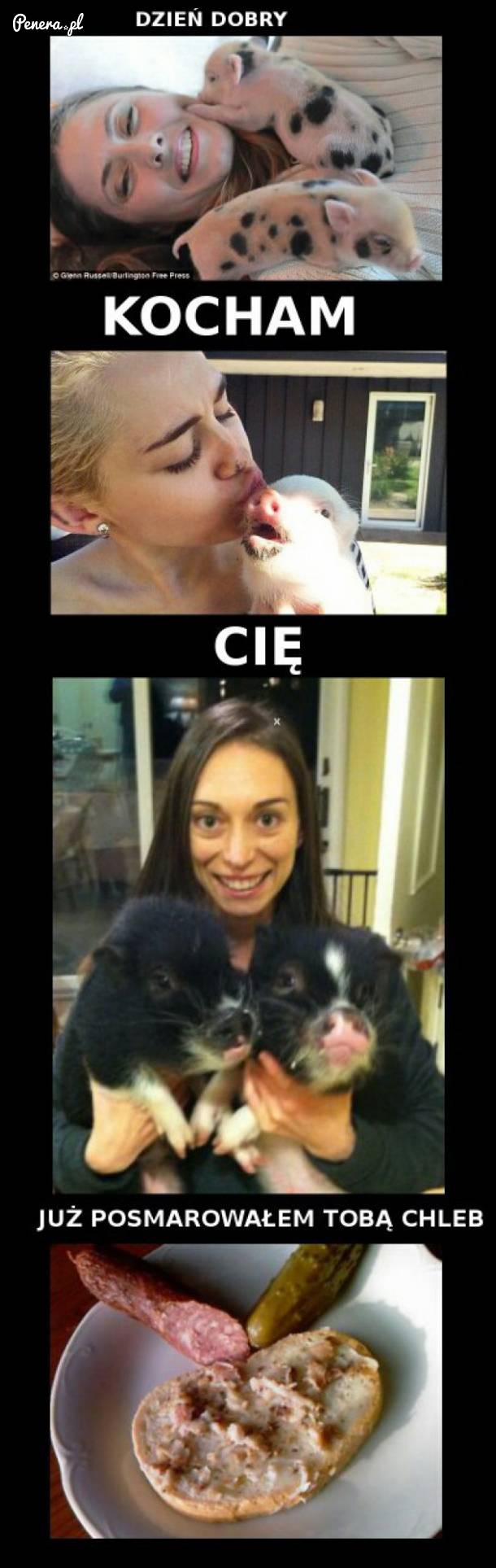 Dzień dobry, kocham Cie, już posmarowałem Tobą chleb