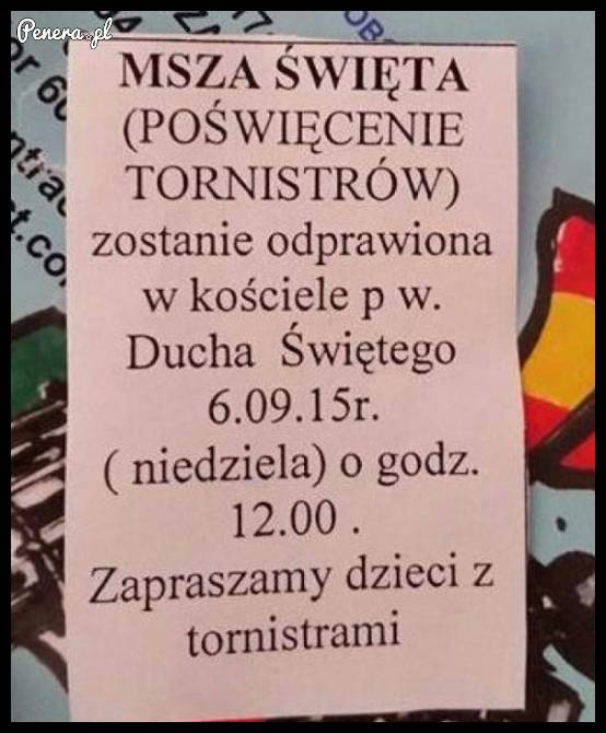 Msza święta z poświęceniem tornistrów