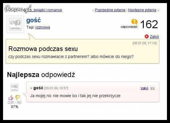 Rozmowa podczas bzykanka