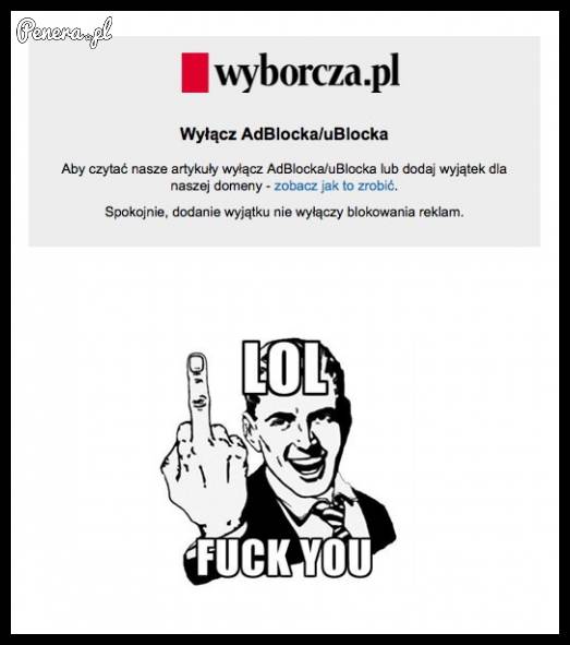 Wyborcza walczy z adblockiem