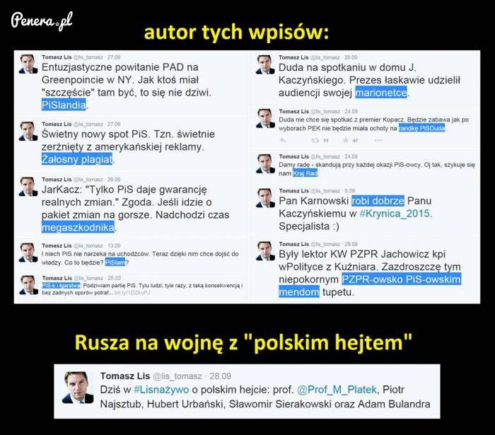 Auto tych wpisów zaczął wojnę z hejterami