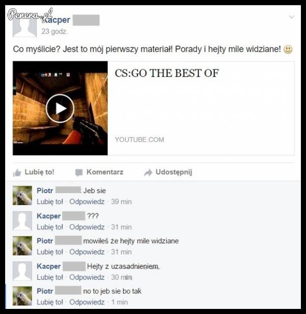 Chciał hejtu no to go dostał