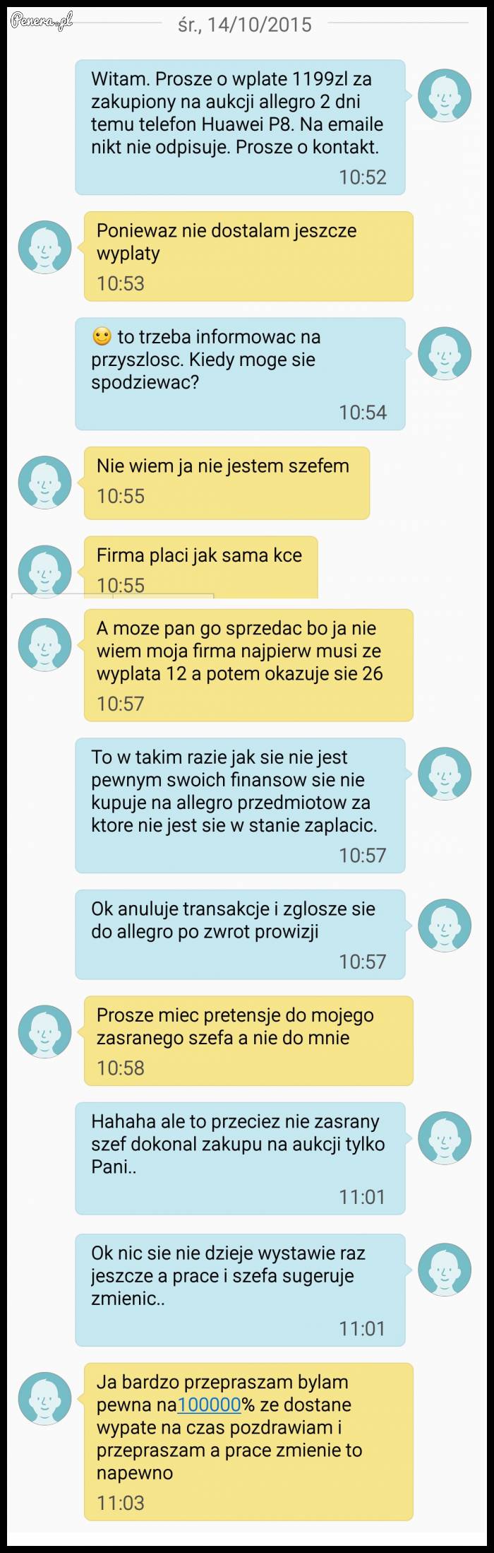 Kupiła ale nie ma kasy bo szef jest ch*j!