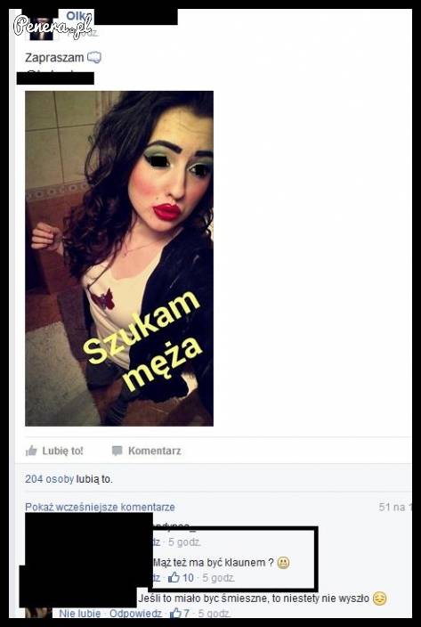 Nie ma to jak szukać męża na fejsie :D