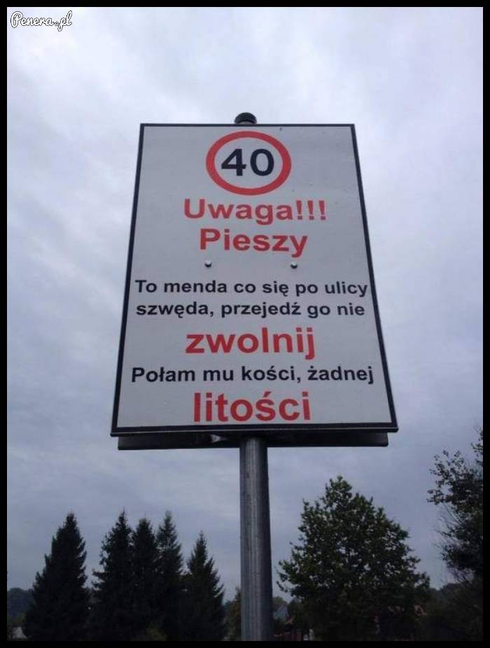 Nietypowy znak przy drodze :D