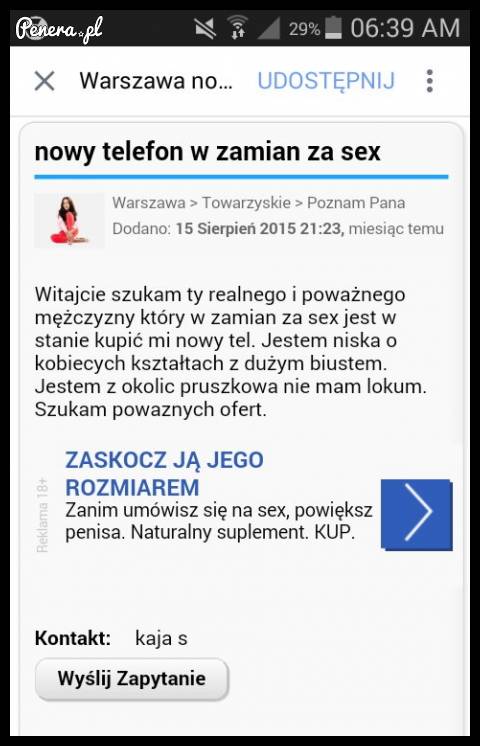 Nowy telefon w zamian za bzykanie