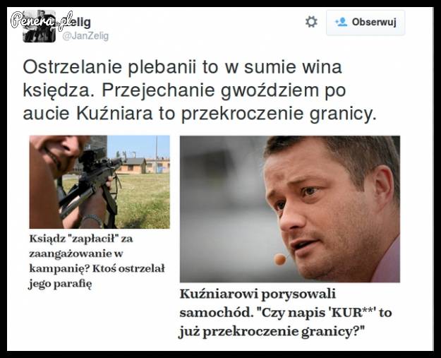 To są podwójne standardy Kuźniara