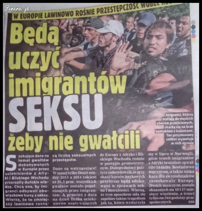 Będą uczyć imigrantów seksu żeby nie gwałcili