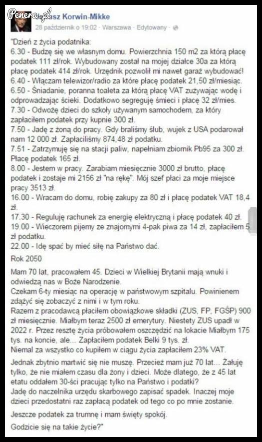 No i jak się z nim nie zgodzić w kwestii podatków