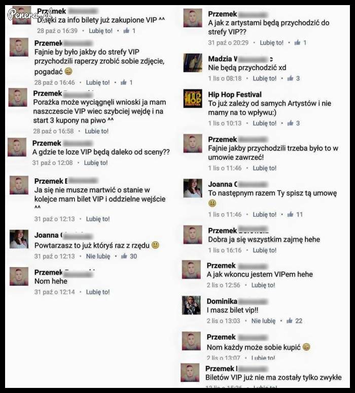 On już ma swój bilet VIP