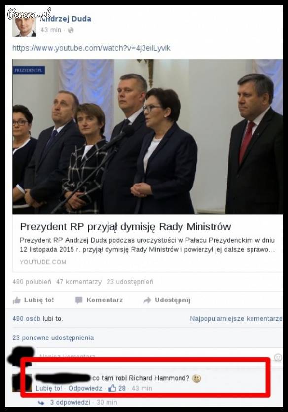 Prezydent przyjął dymisję od Hammonda?