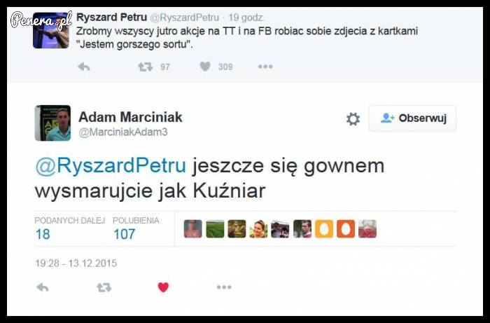 Jaki pocisk w stronę Petru Jaki pocisk w stronę Petru