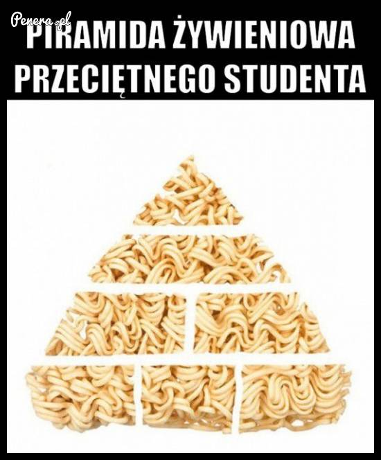 Piramida żywieniowa przeciętnego studenta